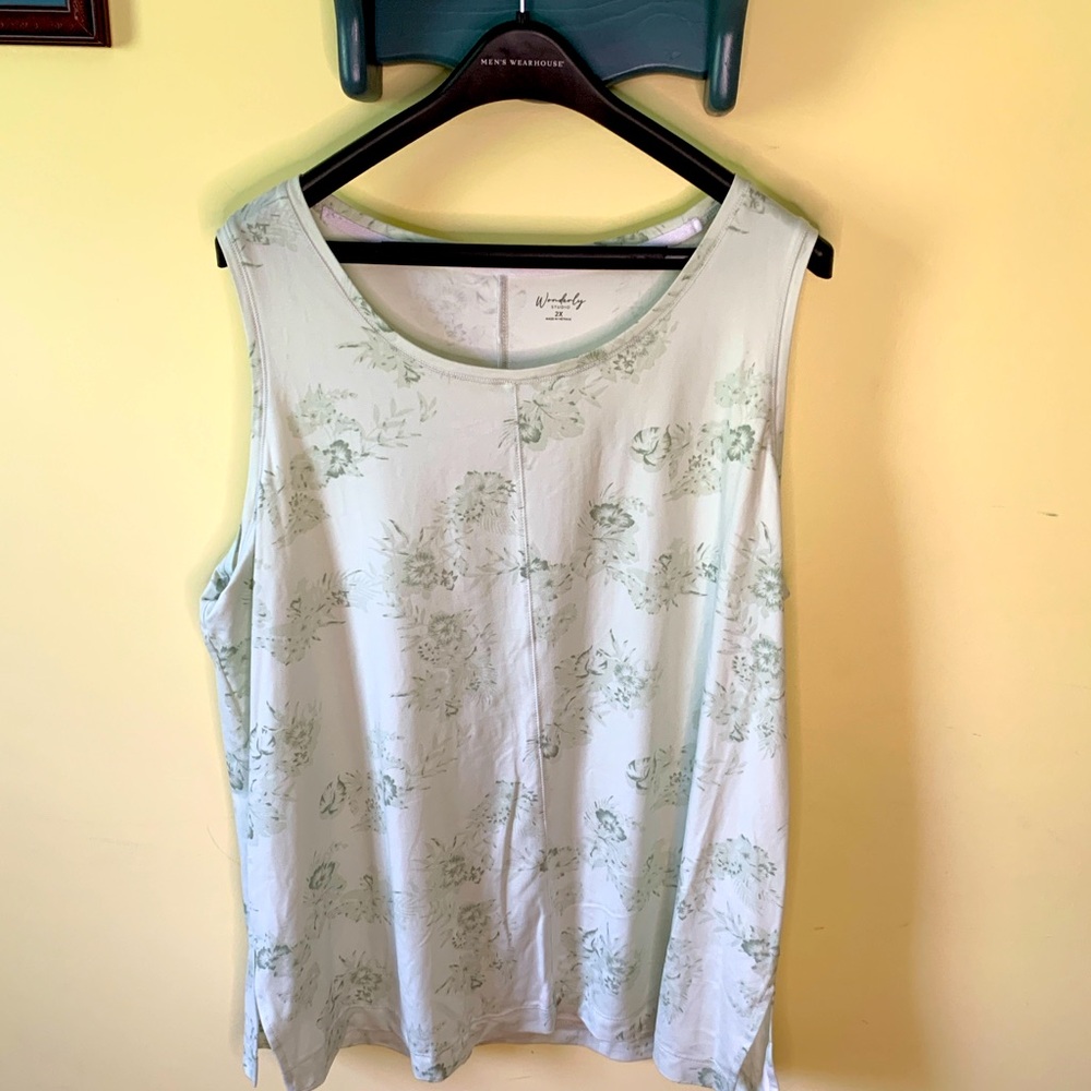 Comfy Green Sleeveless Top Size 2X